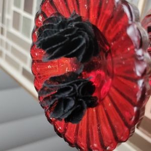 Vintage Black Rose Earrings